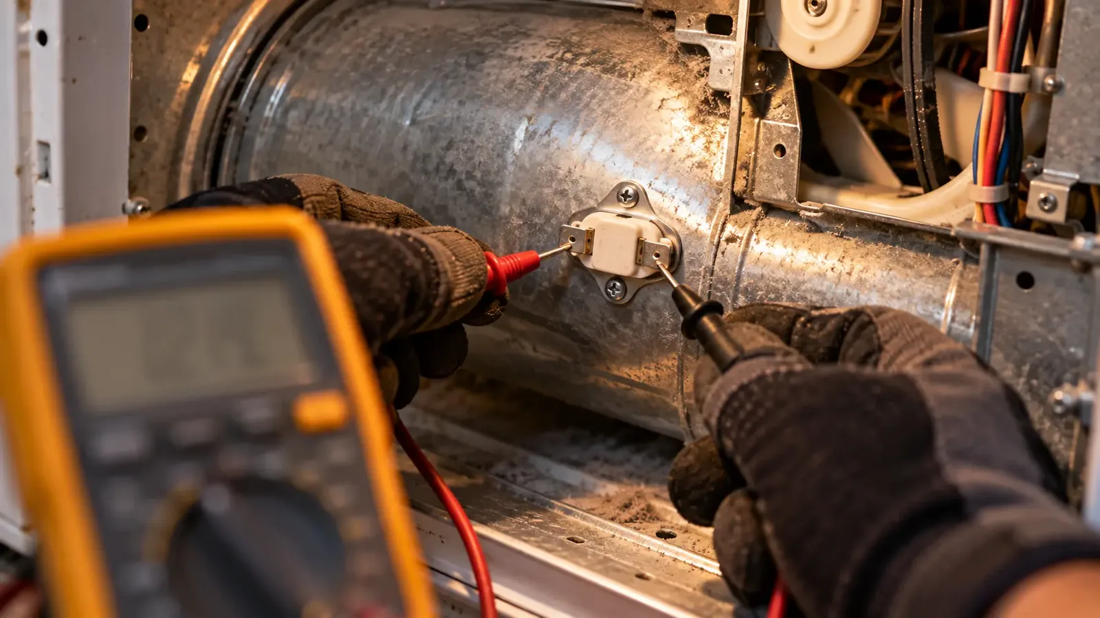 Testing a dryer thermal fuse for continuity
