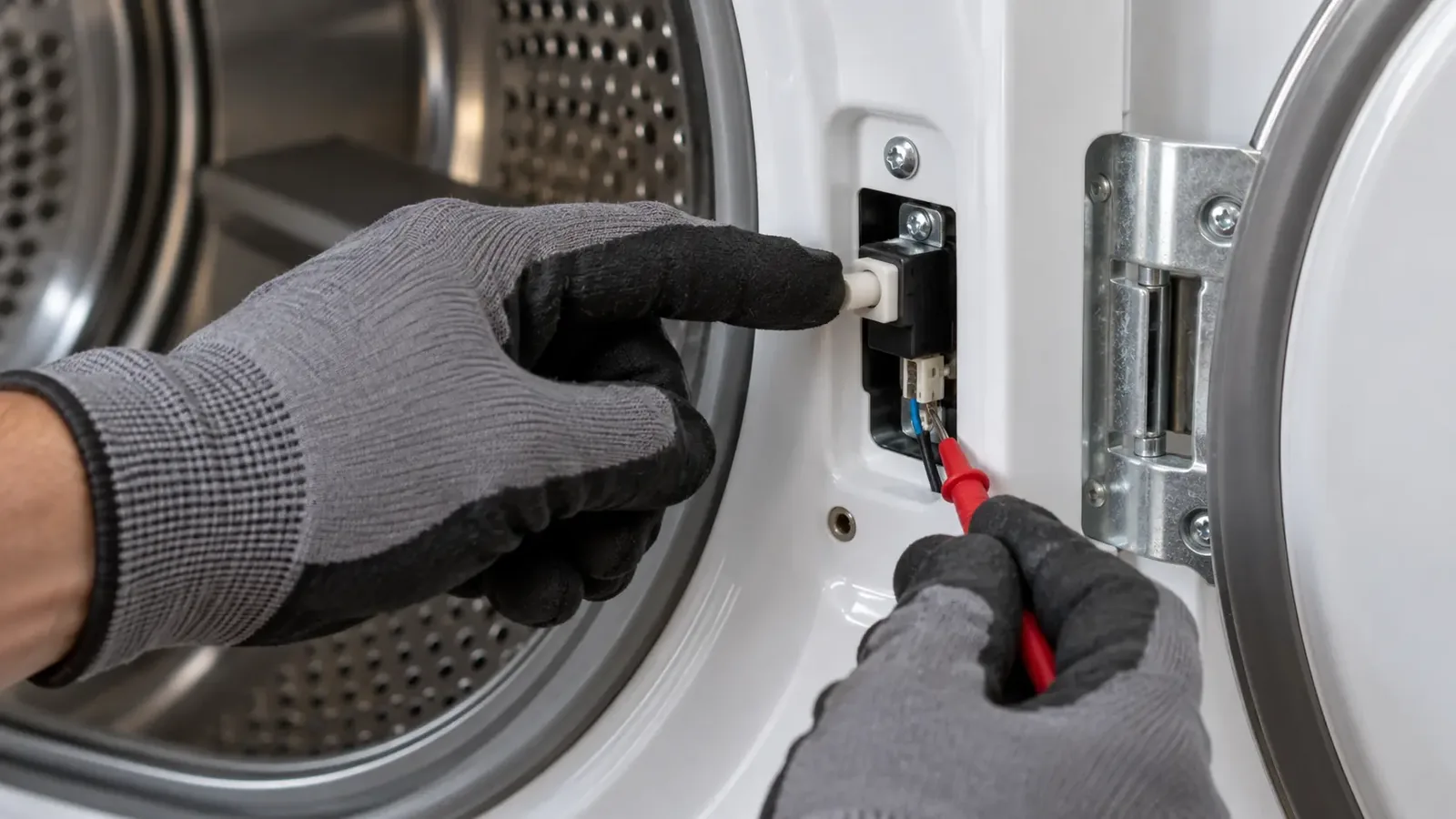 Checking a dryer door switch on a dryer that will not start
