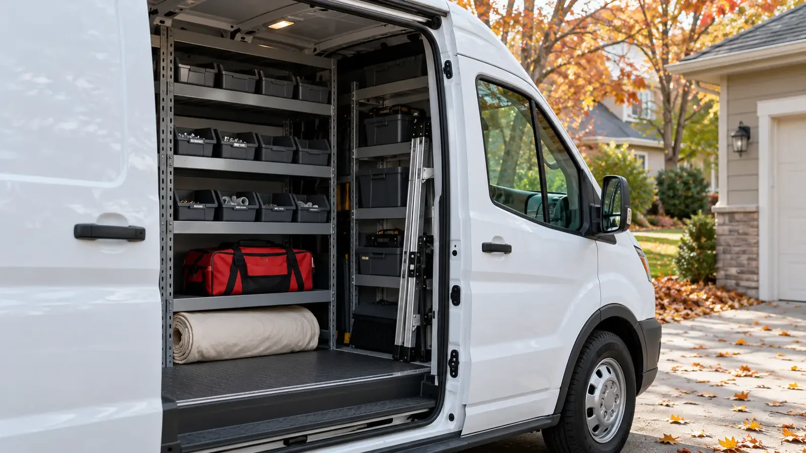 Service van stocked with common dryer parts